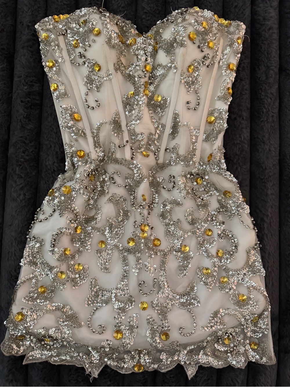 Sherri hill embellished corset mini dress